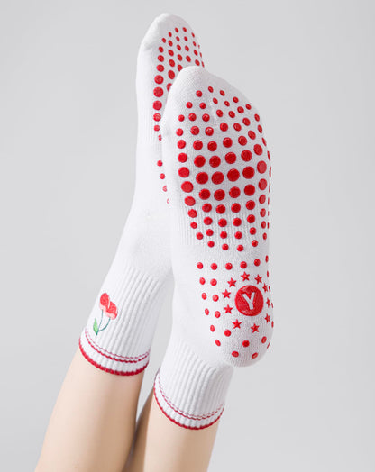 Yawlsow grip socks — Non skid athletic crew for yoga and barre workout