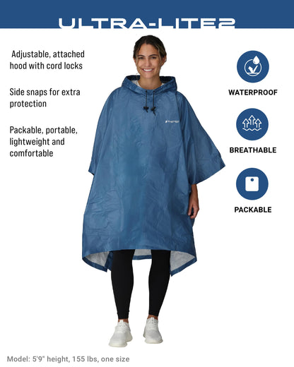 Coat — Lightweight and breathable waterproof poncho for adults and youth sizes