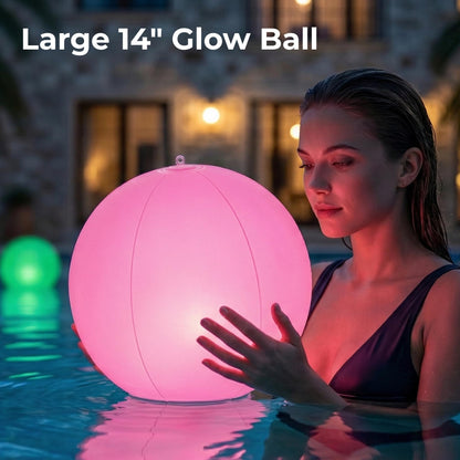 HAPIKAY solar floating pool lamp – 14 inch waterproof LED color changing orbs