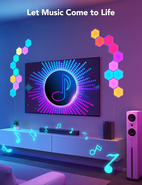 Light fixture — Govee hexagon smart LED wall lights with music sync and scene modes
