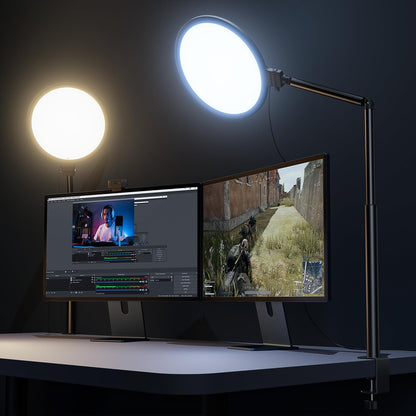 Weilisi 10.2 desk ring light — 360° adjustable with stand and C-clamp
