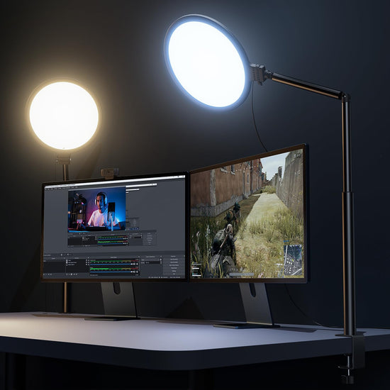 Weilisi 10.2 desk ring light — 360° adjustable with stand and C-clamp