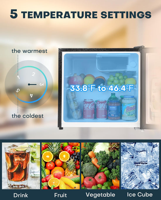 Upstreman refrigerator with adjustable thermostat and freezer compartment