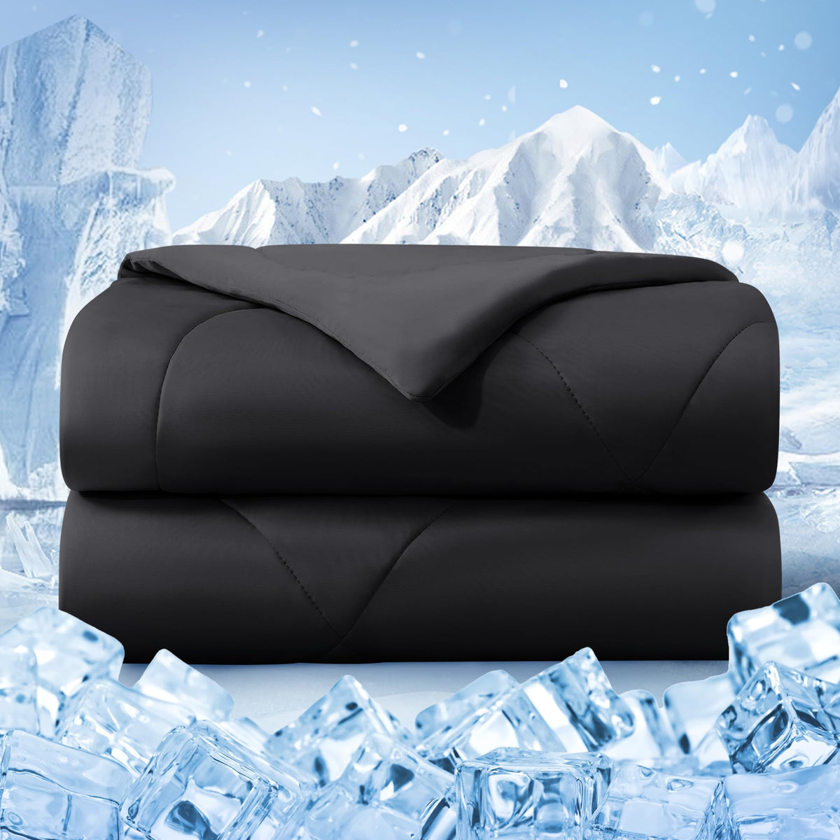 Cooling comforter — double-sided cold tech fabric for hot sleepers