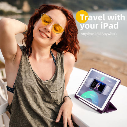 Portable electronic device cover — Akkerds case for iPad 10.2 inch with pencil holder and auto sleep/wake feature