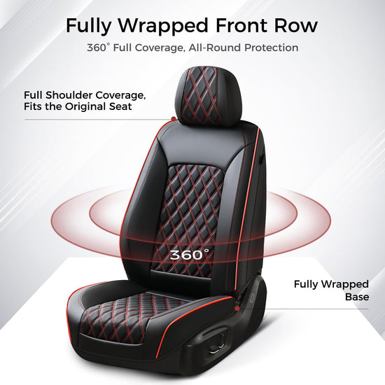 Huidasource vehicle seat cover — full-cover leather with side stretch fabric