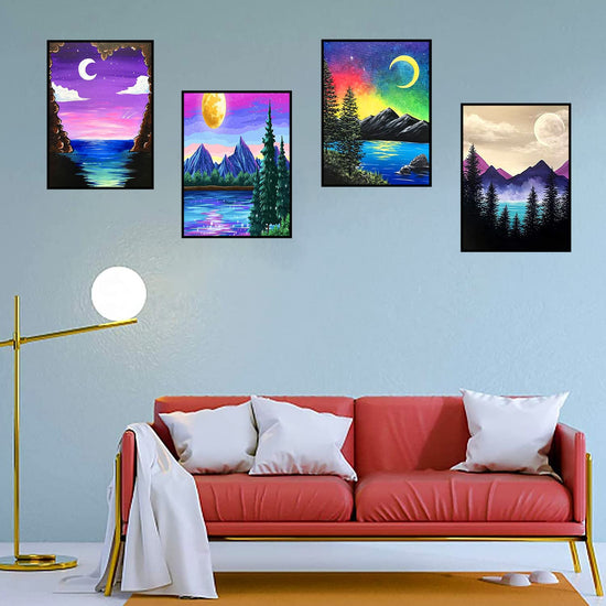 TINY FUN 12 pack diamond painting kits - 5D art kit for beginners with round diamonds