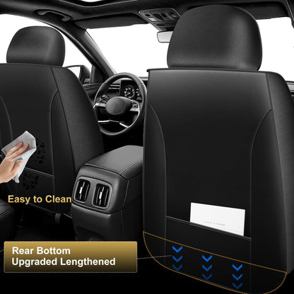 AOMSAZTO leather seat covers - Fit for Kia Optima 2002-2020, black and redline design