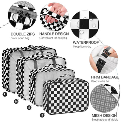 Storage bag — packing cubes with shoe and cosmetics bags for travel organizers