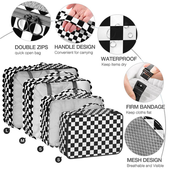 Storage bag — packing cubes with shoe and cosmetics bags for travel organizers