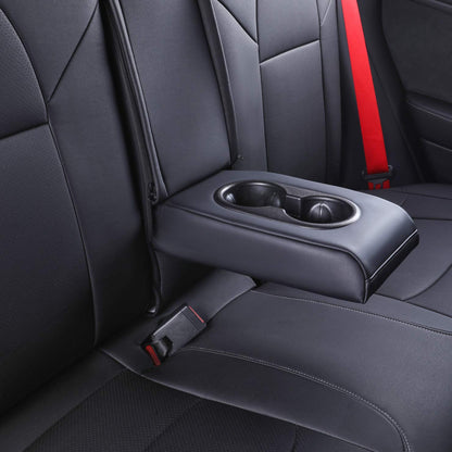 EKR vehicle seat cover — Leather full set for Tesla Model X 2020-2023, 7 seats, black/gray