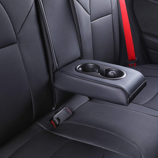 EKR vehicle seat cover — Leather full set for Tesla Model X 2020-2023, 7 seats, black/gray