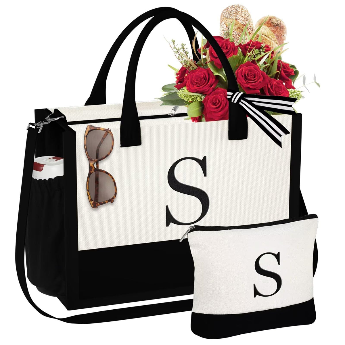 Yoolife tote bag — Monogrammed initial design for women and moms