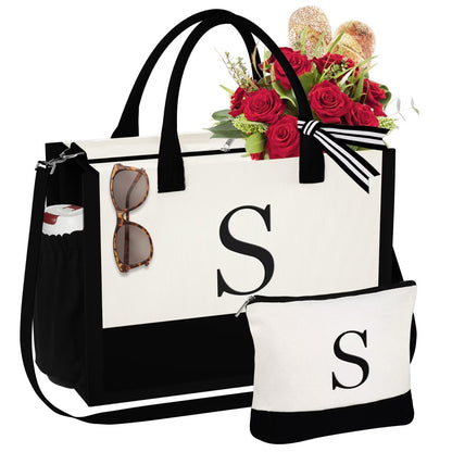 Yoolife tote bag — Monogrammed initial design for women and moms