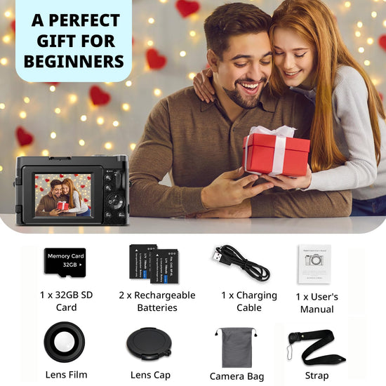 Duluvulu digital camera — 48MP vlogging camera with 180° flip screen and zoom