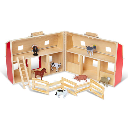 Melissa & Doug toy figure playset — foldable design for easy storage and transport