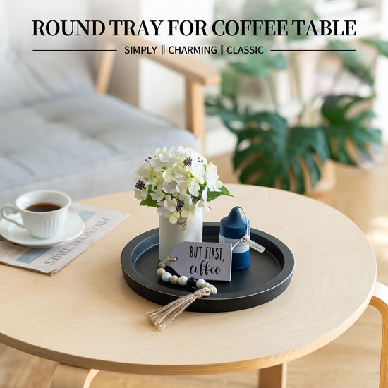Hanobe Candle Plate Holder Tray: Round Wood Decorative Candle Plate - Rustic Farmhouse CoffeeTable Decor - Tealight Pillar Trays for Home Decor