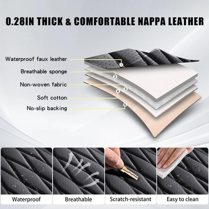 WELLDO vehicle seat cover — Waterproof faux leather with thickened cushion