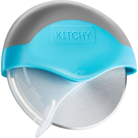 Kitchy pizza cutter wheel — Ergonomic design with protective blade cover