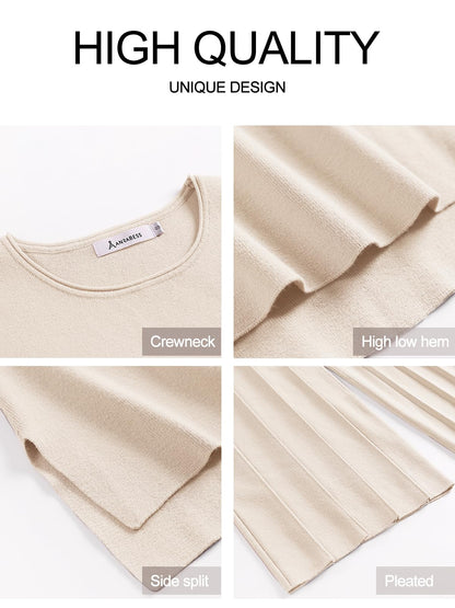 ANRABESS coordinated outfit — summer knit sweater vest and pant set for vacation