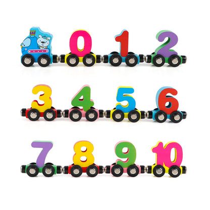 Wondertoys wooden alphabet train toy — 27 pieces included