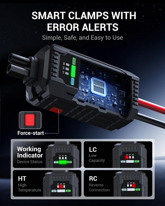 AVAPOW jump starter — 6000A portable with USB3.0 power bank and SOS light.