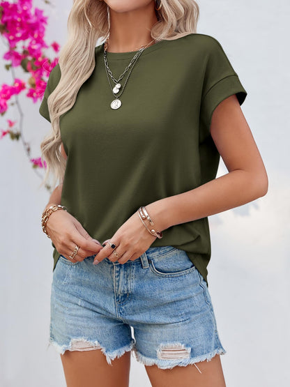 Shirt — Casual cap sleeve loose fit tee by Tankaneo