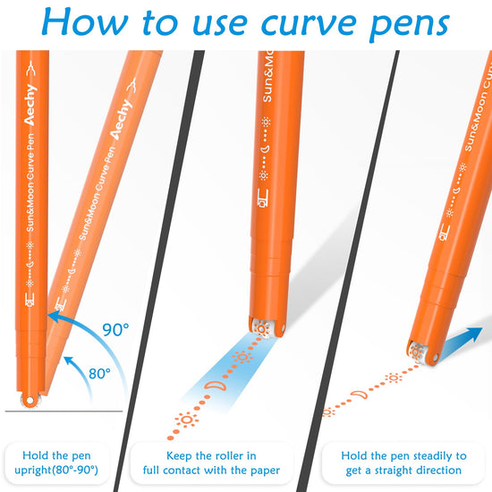 AECHY marking pen — dual tip with curve shapes and 8 colors for note taking supplies