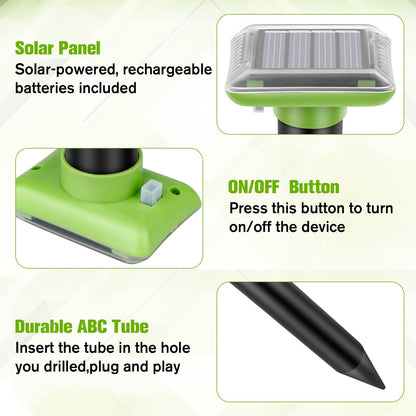 4 repellente per topi con conversione intelligente della frequenza ad ultrasuoni, repellente per roditori ad ultrasuoni, adatto per topi, donnola gialla, raccoon, roditori