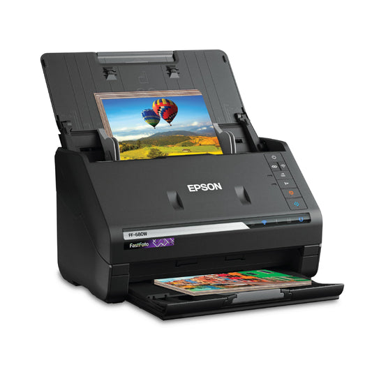 Epson FastFoto FF-680W scanner — wireless high-speed duplex scanning with mobile support