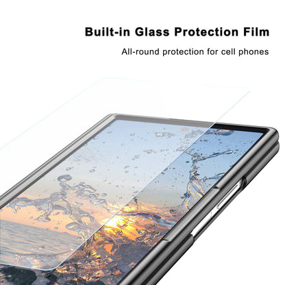 HOULEE for Samsung Galaxy Z Fold 7 Case with Built-in Screen Protector & Hinge Protection and S Pen, Premium Leather All-Inclusive Protective Phone Cover for Galaxy Z Fold 7- Black