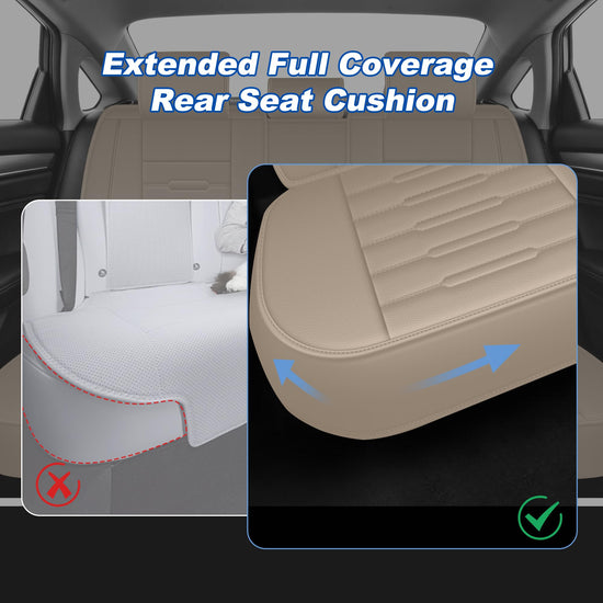 AOMSAZTO vehicle seat cover - Custom fit faux leather for Honda Civic 2003-2015 beige