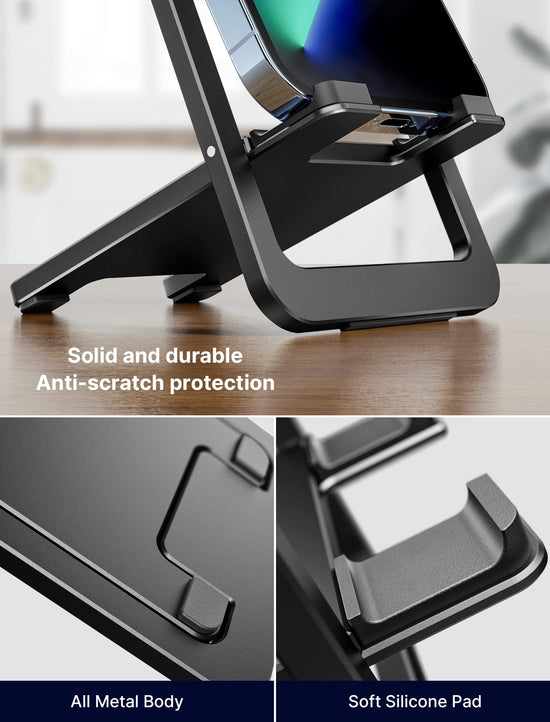JSAUX portable electronic device stand — Foldable aluminum design for travel compatibility.