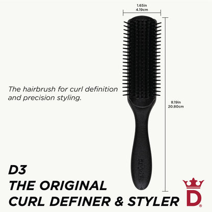 Denman D3 curl definer and styler - 7 row detangling brush for defined curls