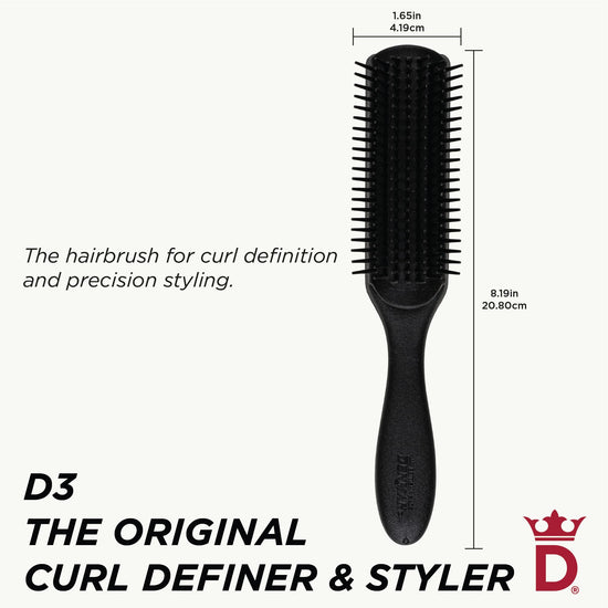 Denman D3 curl definer and styler - 7 row detangling brush for defined curls