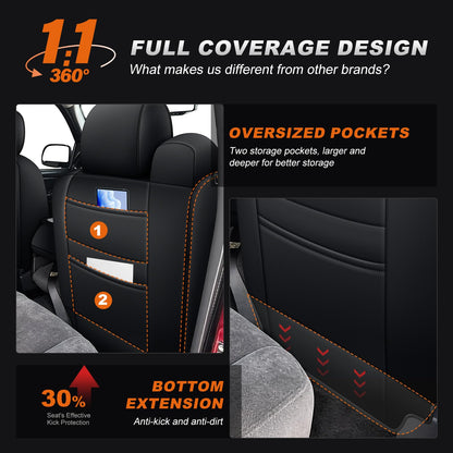 AOMSAZTO vehicle seat cover - Leather full set for Chevy Silverado/GMC Sierra 1500 (1999-2006) black