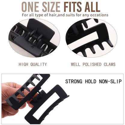 Alemaky hair clip set with square claw clips in neutral colors for all hair types