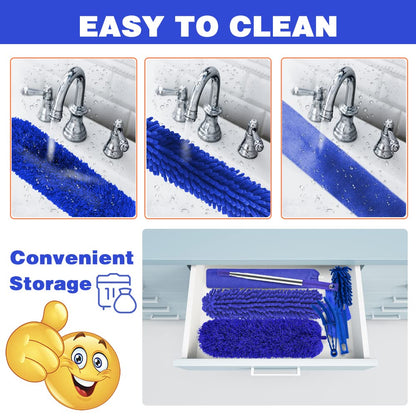 Microfiber duster — 100 inch telescoping extension pole for high ceilings