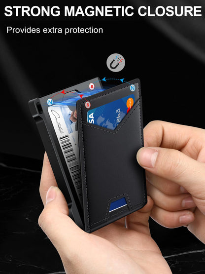 Wallet - RFID wallet with money clip and 2 ID windows for men