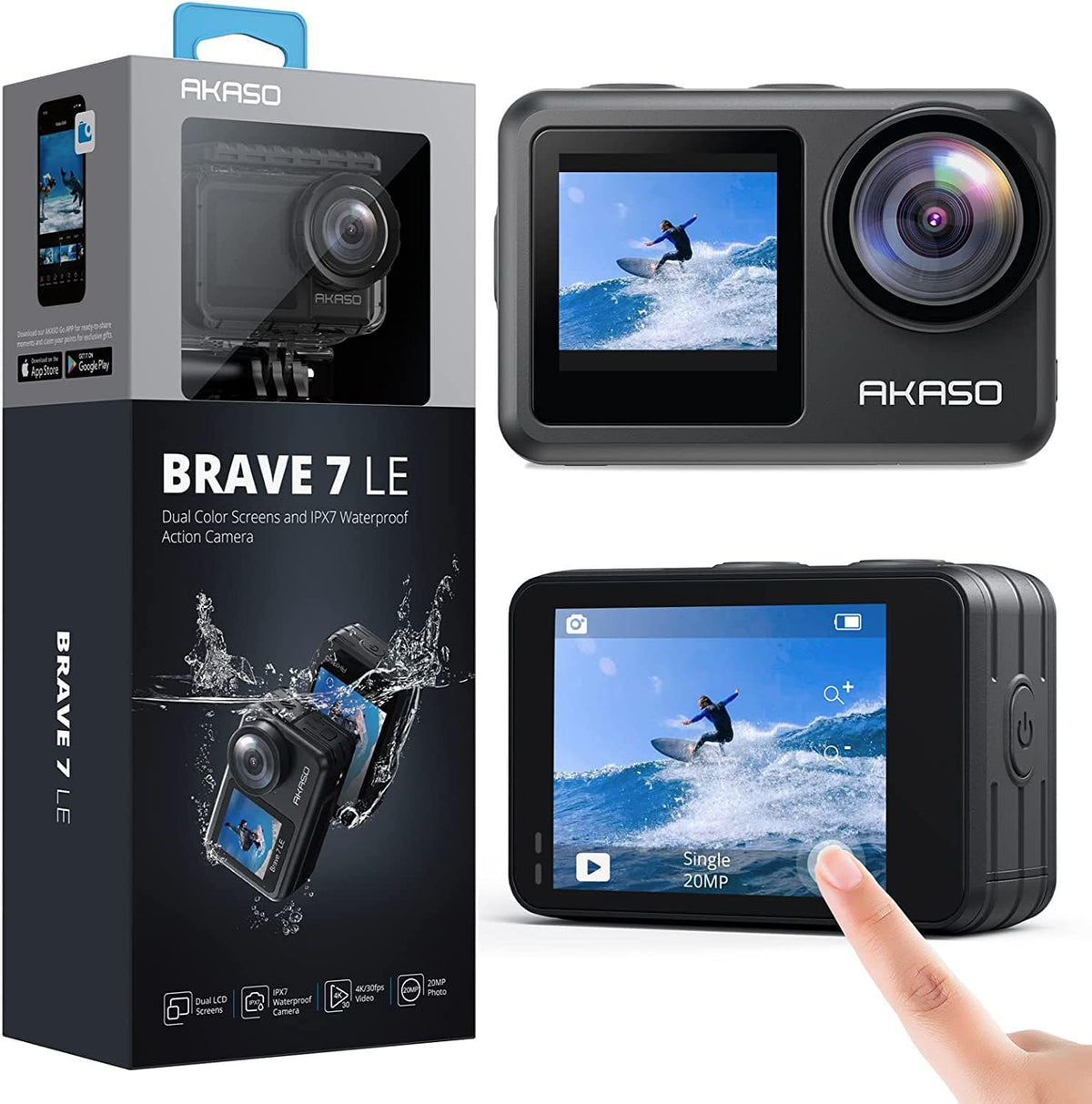 AKASO Brave 7 LE camcorder — 4K video with touch screen and underwater capability