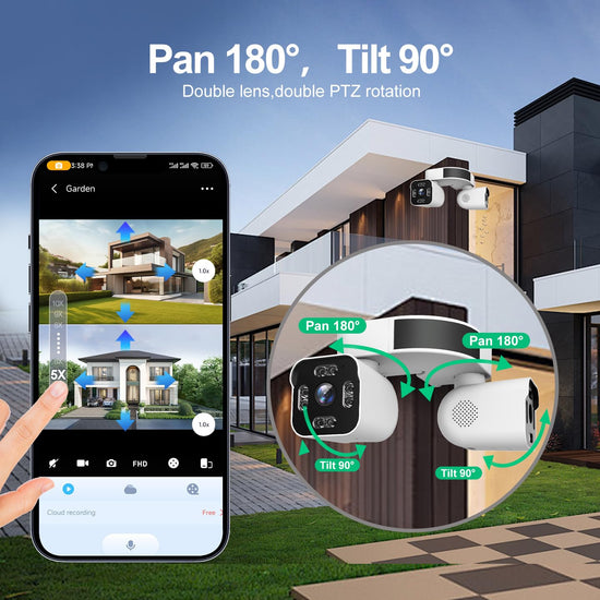 Xparkin security camera — Dual lens outdoor camera with 2.5K resolution and audio capabilities