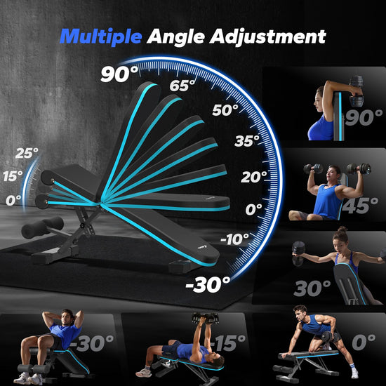 MERACH fitness bench — foldable with adjustable angles for full body workouts