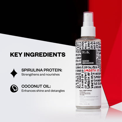 IGK good behavior 4-in-1 prep spray — leave in, detangle, heat protectant