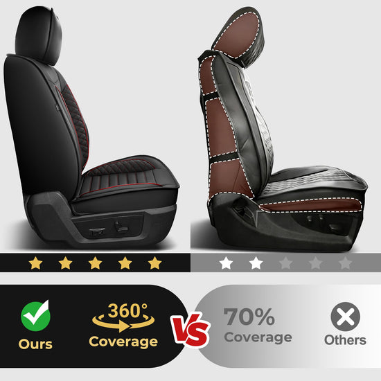 AOMSAZTO vehicle seat cover - Full set for Dodge RAM 2002-2025 Crew Cab with curved bench, black
