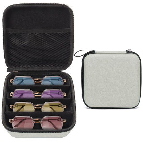 Eyeglass case — Bukere travel organizer with adjustable slots for multiple pairs