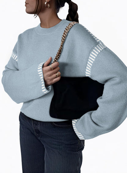 Dokotoo sweater — Solid crewneck loose fit long sleeve pullover top