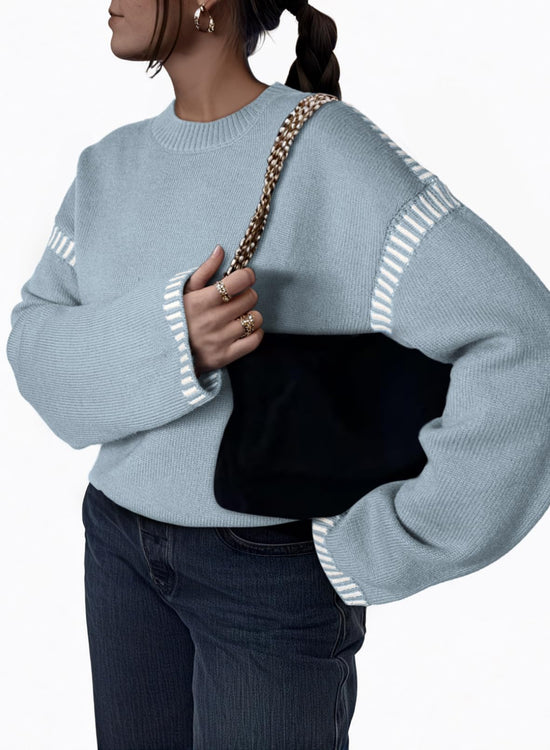 Dokotoo sweater — Solid crewneck loose fit long sleeve pullover top