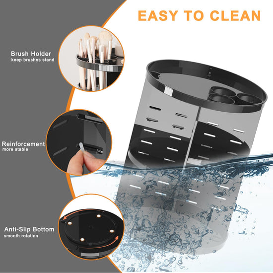 Caddy — Rotating 8 layer design with brush holder and perfume tray for storage