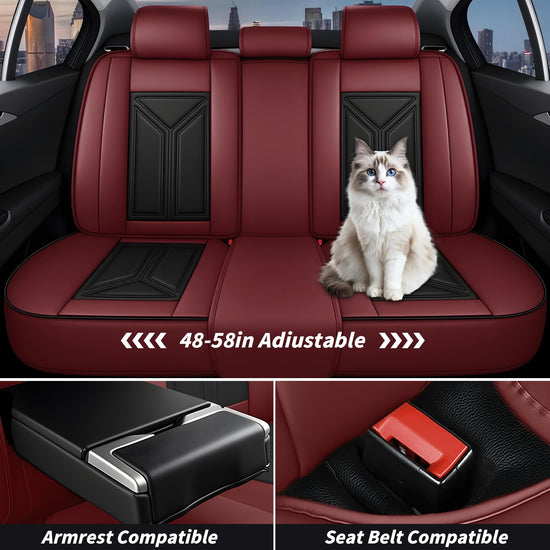 Arazi vehicle seat cover — Full set leather covers for 5 seats in black and red