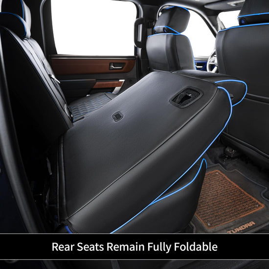 EKR vehicle seat cover — custom fit waterproof black faux leather for RAM 1500 Quad Cab 2019-2024